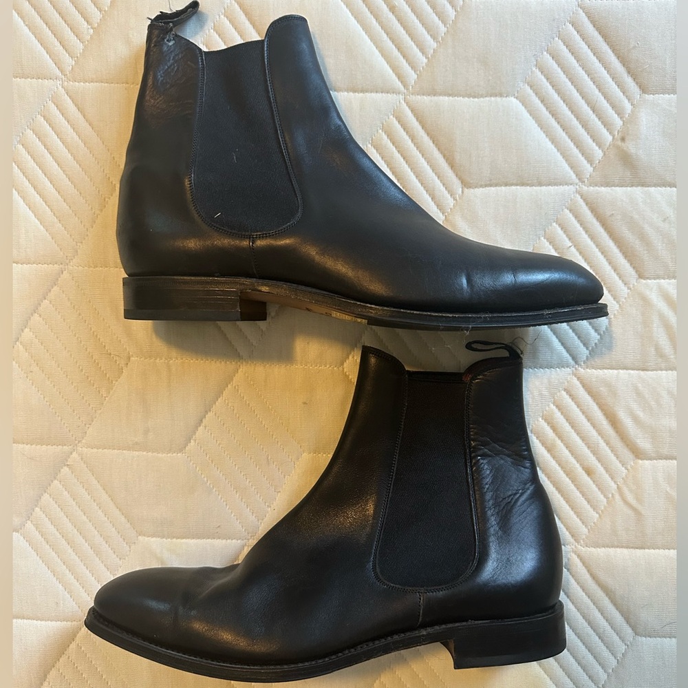 Carmina Shoemaker Black Leather Chelsea Boots